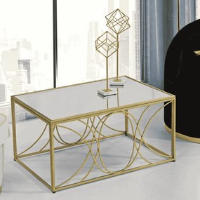 MESA DE CENTRO EXY 90X60X45 CM DOURADA