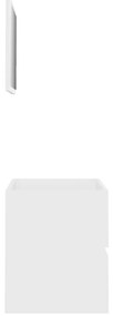 2 pcs conjunto de móveis de casa de banho contraplacado branco