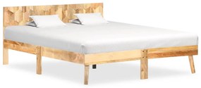 vidaXL Estrutura de cama madeira de mangueira maciça 140x200 cm