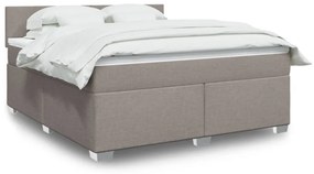 vidaXL Cama com molas/colchão 180x200 cm tecido castanho-acinzentado