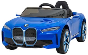 Carro elétrico para Crianças 12V BMW I4 Rodas de EVA, Assento de couro Azul