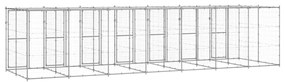 Canil de exterior com telhado 16,94 m² aço galvanizado