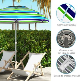 Chapéu de Sol de Praia Ø178x205 cm Chapéu de Sol para Terraço com Incl
