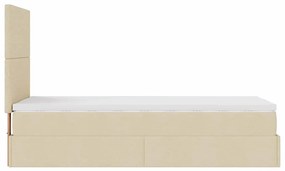 Cama otomana com colchão 90x200 cm tecido creme
