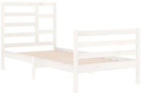 Estrutura de cama 90x200 cm madeira maciça branco