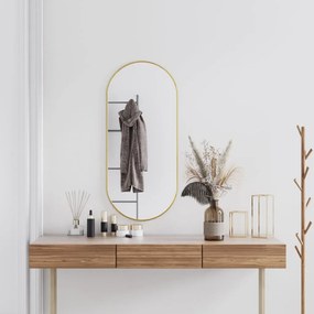 vidaXL Espelho de parede 100x45 cm oval dourado