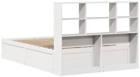 Cama sem colchão 160x200 cm madeira de pinho maciça branco