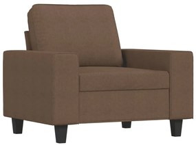 4 pcs conjunto de sofás tecido castanho