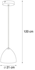 Moderne hanglamp zwart met grijs beton - Eton Moderno