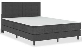 Cabeceira de cama acolchoada 140x200 cm tecido cinzento-escuro
