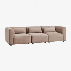 Sofá Modular De 3 Peças Fogler Bombazina Castanho Camel - Sklum
