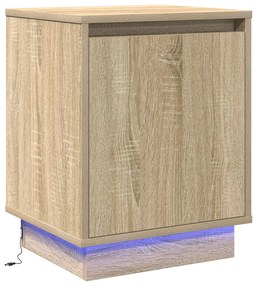 Cabeceira  com Luzes LED Carvalho Sonoma 39x34,5x50 cm