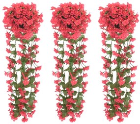 vidaXL Grinaldas de flores de Natal 3 pcs 85 cm rosa