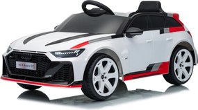 Carro elétrico para Crianças 12V 4x4 Audi RS6 Avant GT Rodas de espuma EVA, Assento Couro ecológico Branco