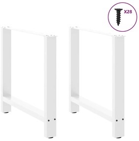 Pés para mesa de jantar , 2 peças, 70x(72-73) cm, branco, aço