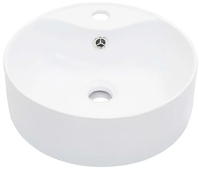 Lavatório com extravasamento 36x13 cm cerâmica branco