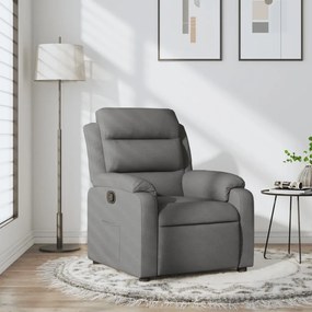 vidaXL Poltrona reclinável tecido cinzento-escuro
