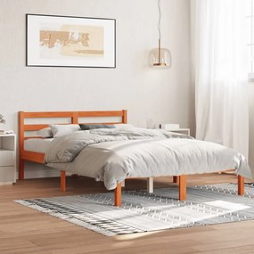 Cama sem colchão 120x200 cm madeira pinho maciça castanho-mel
