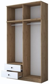 Roupeiro BA121 – Nogueira e Branco – 120x216,8x42,5 cm