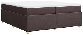Cama com molas/colchão 200x200 cm tecido castanho-escuro