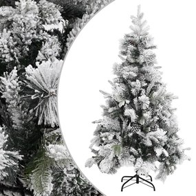 340531 vidaXL Árvore de Natal c/ flocos de neve e pinhas 195 cm PVC e PE