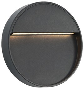 Candeeiros LED de parede exterior 2 pcs 3 W redondo preto