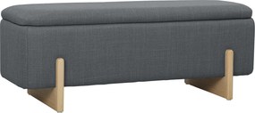 HOMCOM Banco com Armazenamento, Banco Estofado com Espuma, Imitação de Linho, 111 x 44 x 44,5 cm, Cinza Escuro | Aosom Portugal