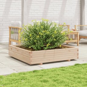 vidaXL Vaso/floreira de jardim 110x110x26,5 cm madeira de pinho maciça