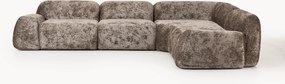 Sofá de canto modular em teddy-bouclé Wolke (4 lugares)