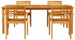 Conjunto de Jantar Jardim 7 pcs Natural 200 x 100 x 74 cm