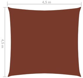 Para-sol estilo vela tecido oxford quadrado 4,5x4,5 m terracota