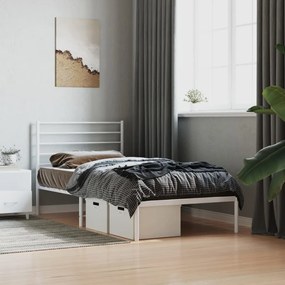 Estrutura de cama com cabeceira 90x190 cm metal branco