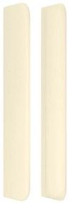 Cabeceira cama c/ abas couro artificial 163x16x118/128 cm creme