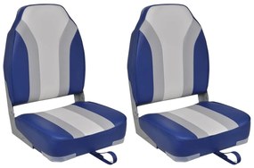 vidaXL Cadeiras para barco dobráveis 2 pcs com encosto alto