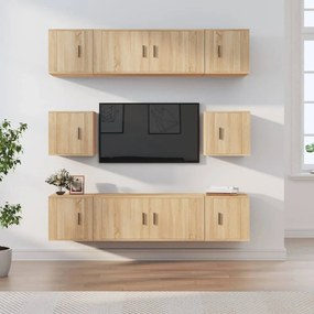 vidaXL Conjunto móveis de TV 8 pcs madeira processada carvalho sonoma
