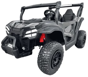 Buggy elétrico para crianças 2 lugares 1000R 4x4 24V, Rodas de borracha, Banco em pele sintética Preto