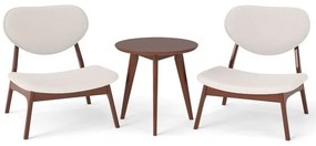 Poltrona de 3 peças com mesa lateral, conjunto de poltronas estofadas, mesa pequena com 2 cadeiras, cinza claro
