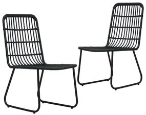 vidaXL Cadeiras de jardim 2 pcs vime PE preto