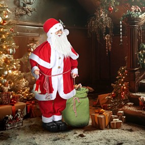 Figura de Pai Natal Decorativa, 55 x 21 x 140 cm, Animada com Efeitos Sonoros, Vermelho