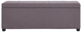 Banco c/ comp. de arrumação 116 cm poliéster cinza-acastanhado