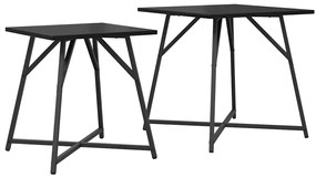 Conjunto de Mesas de Apoio 2 pcs em Madeira de Carvalho Preta e Metal