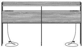 Cabeceira de armazenamento Sonoma cinzento 180 cm