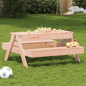 vidaXL Mesa piquenique c/ caixa de areia infantil madeira de douglas