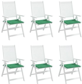 Almofadões p/ cadeiras de jardim 6 pcs tecido oxford verde