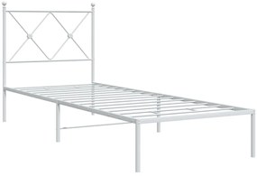 Estrutura de cama sem colchão com cabeceira 75x190 cm branco