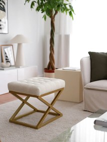 Pouffe Altin – Cream – 50 cm x 42 cm x 40 cm