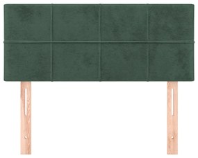 Cabeceira de cama veludo 90x5x78/88 cm verde-escuro