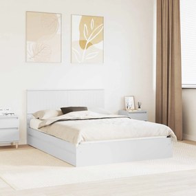 vidaXL Cama com Armazenamento Branco 135 x 190 cm Madeira processada