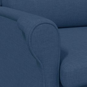 Poltrona Moderna Azul Standard Tecido de poliéster, Madeira
