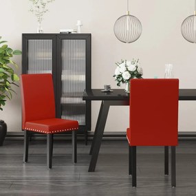 vidaXL Cadeiras de jantar 2 pcs PVC vermelho tinto